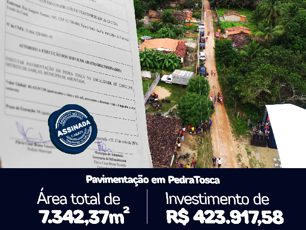 Prefeitura de Amontada assina Ordem de Serviço para pavimentação em Cabatã, distrito de Garças